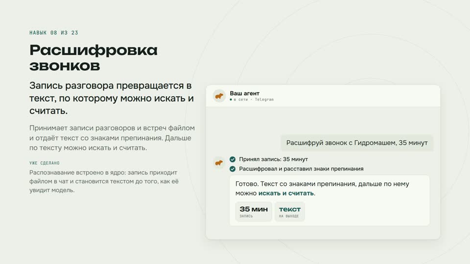 Расшифровка звонков
