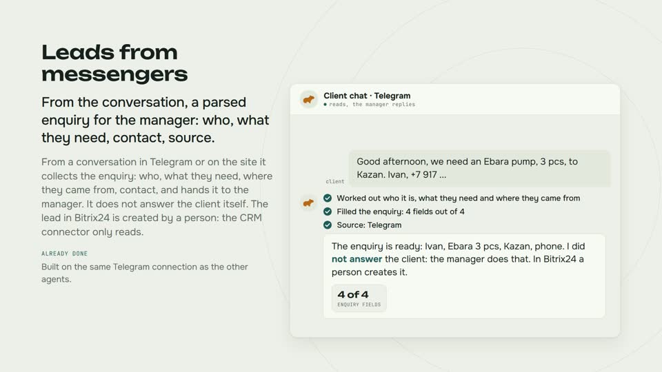 Leads from messengers