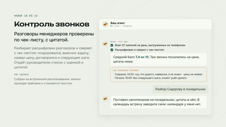 Контроль звонков