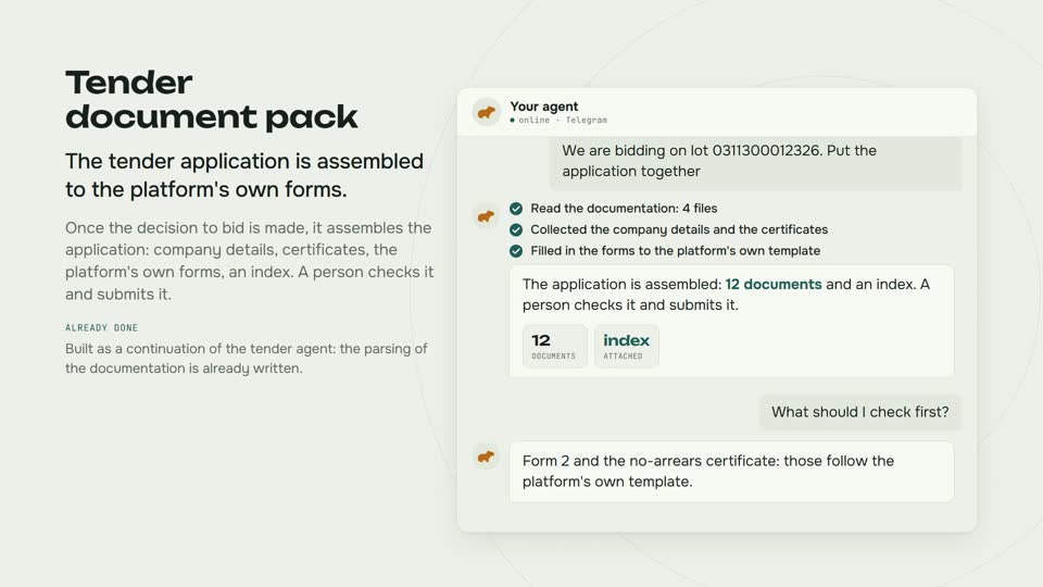 Tender document pack